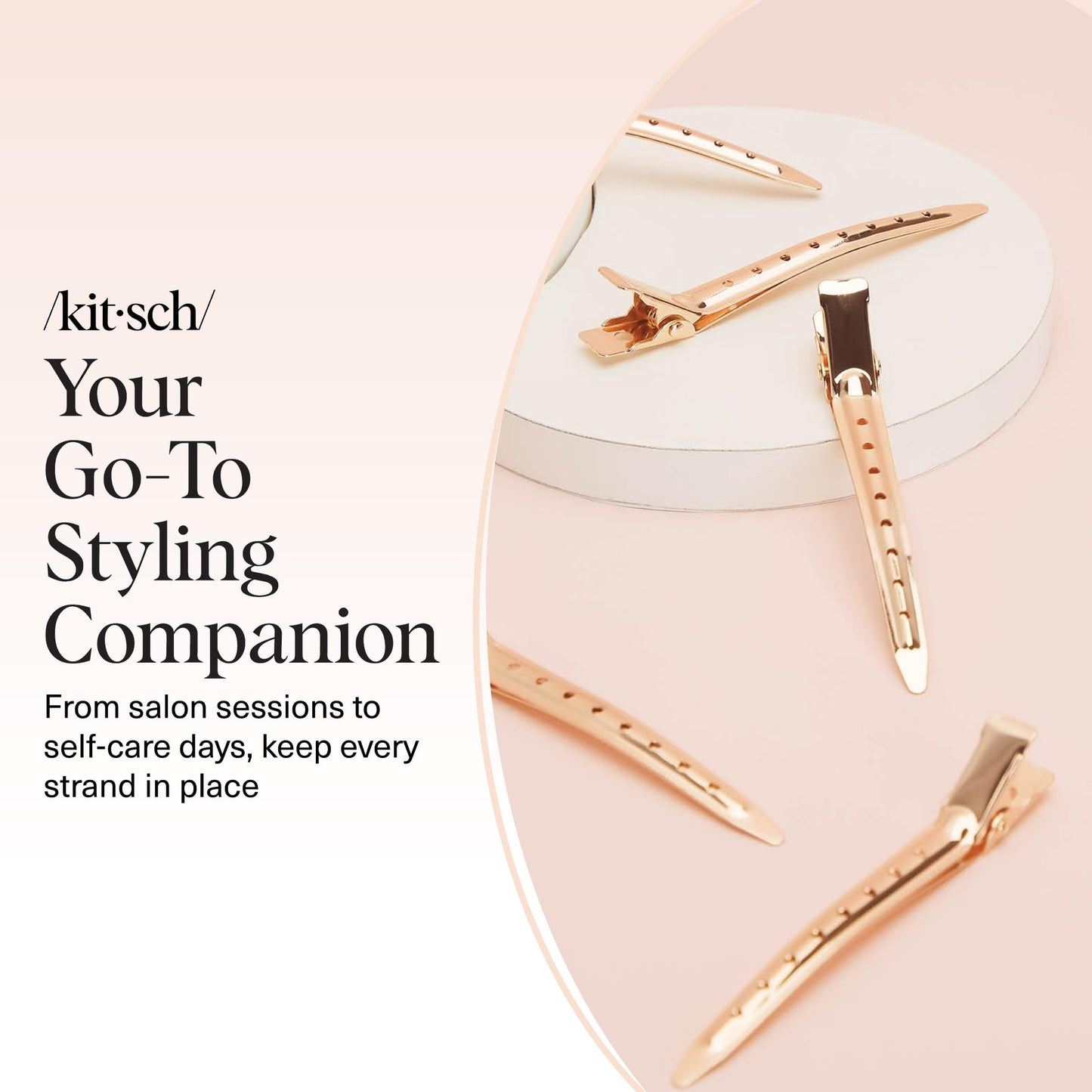 Six count premium rose gold hairpins laid out to display sleek design