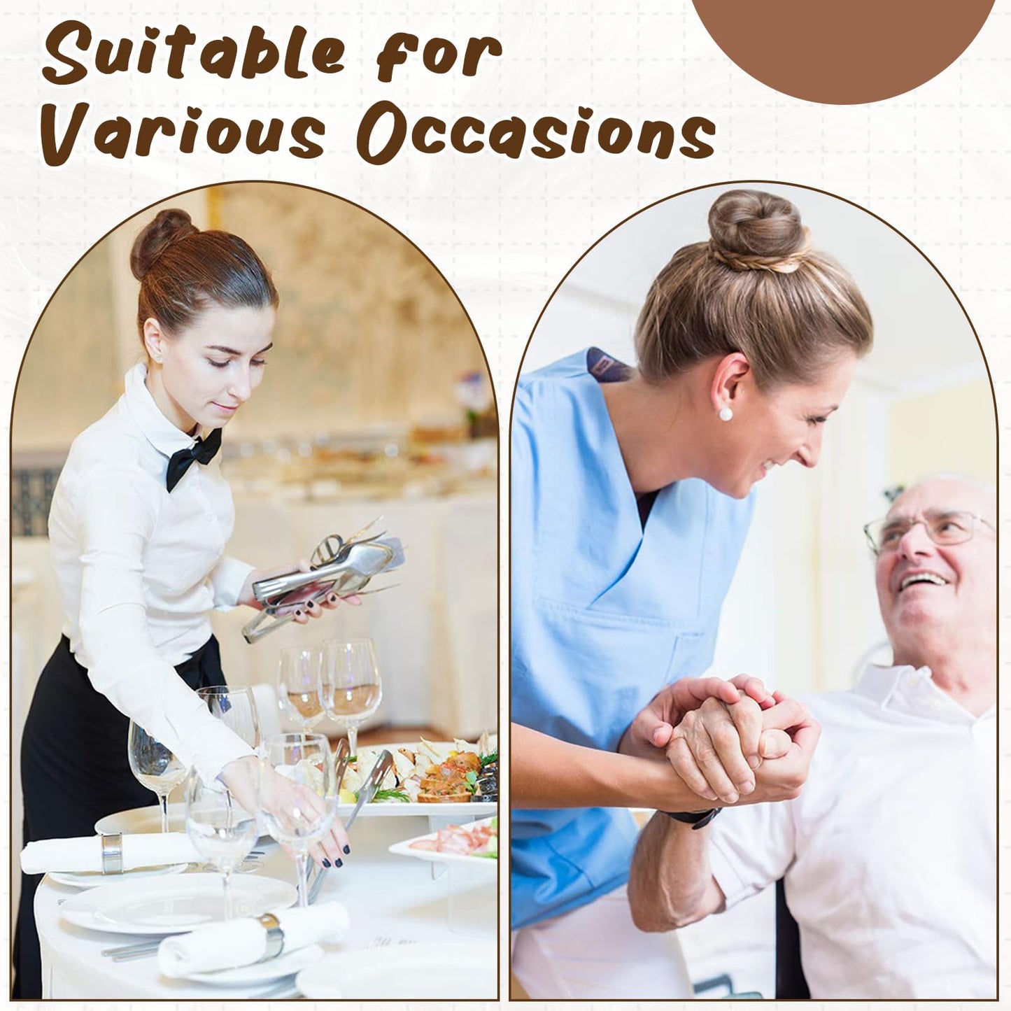 Full collection of 50 hair nets and 40 U-shaped pins