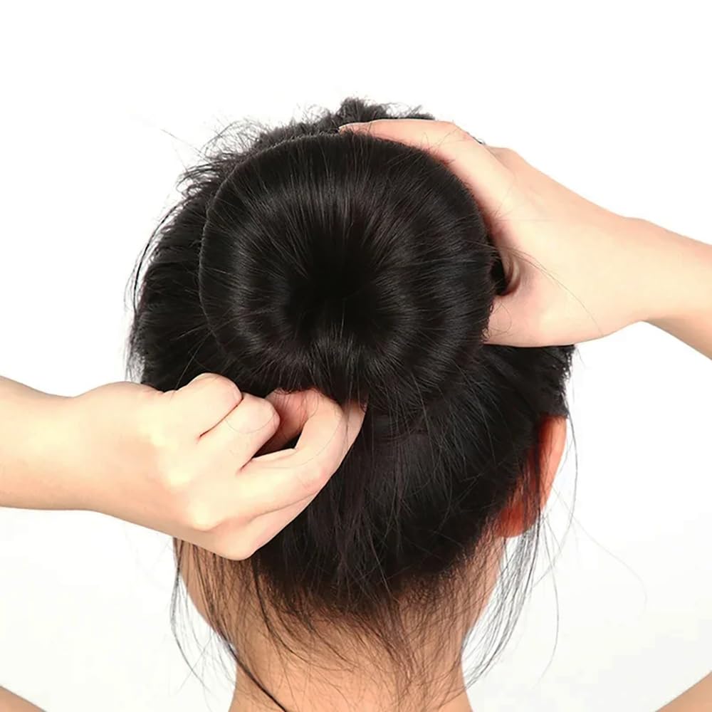 Step by step visual guide on how to roll hair using foam bun twister