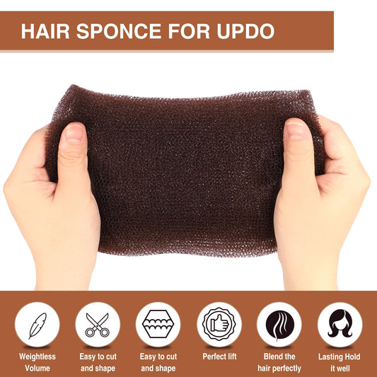 Hair sponge filler padding for thin hair in dark brown