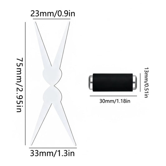 Magnetic nail art wand showing two different heads