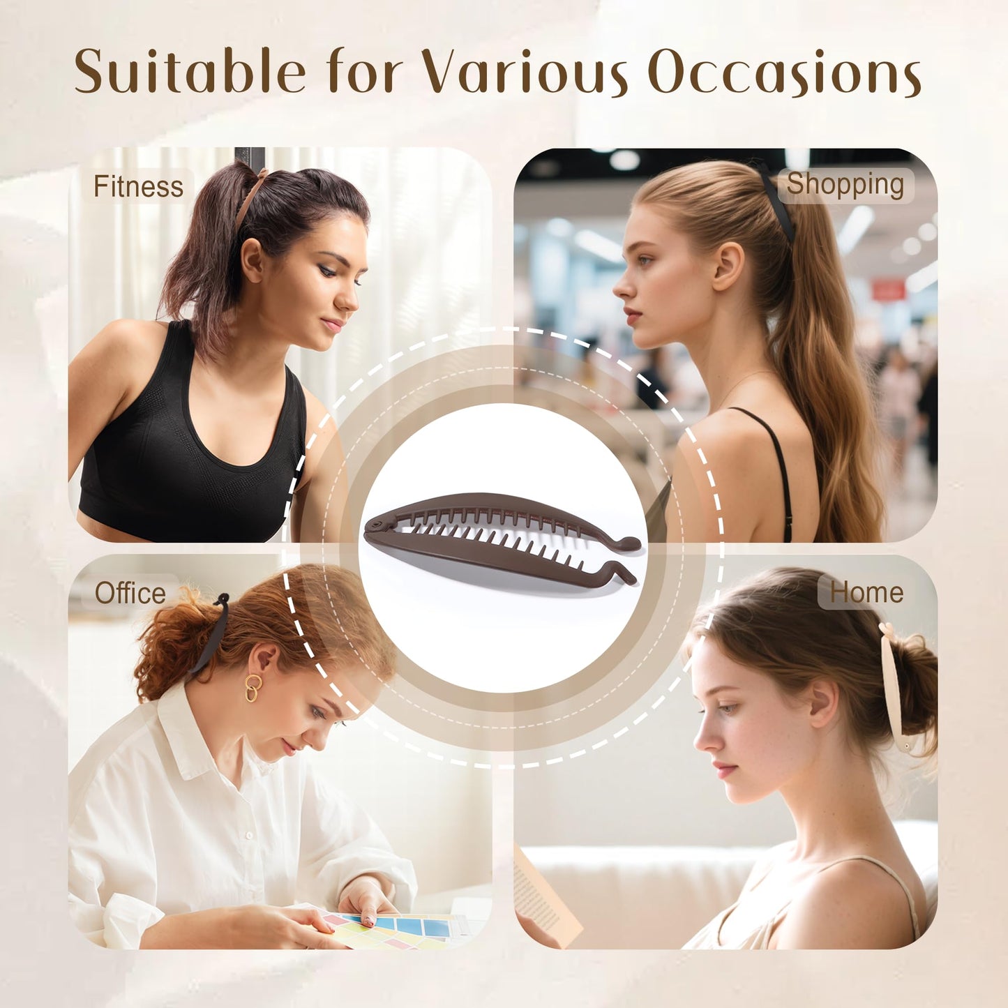 Packaging of Gift4U banana hair clips for women