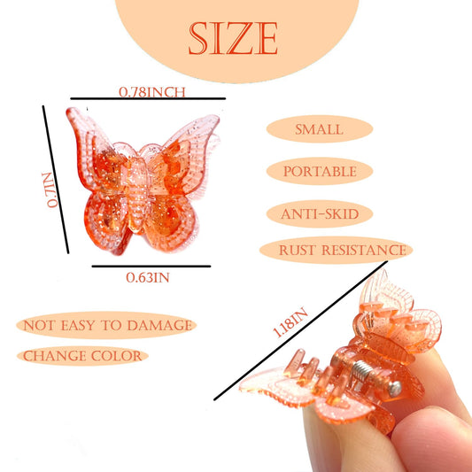 Assorted colorful glittery butterfly clips for hair styling