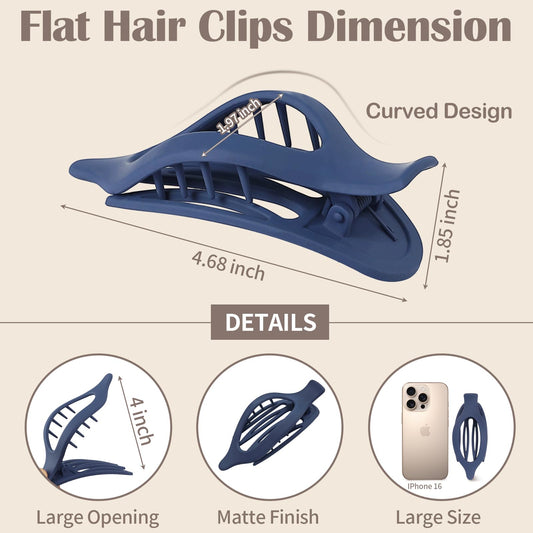 Mandydov matte claw clips showing flat back design