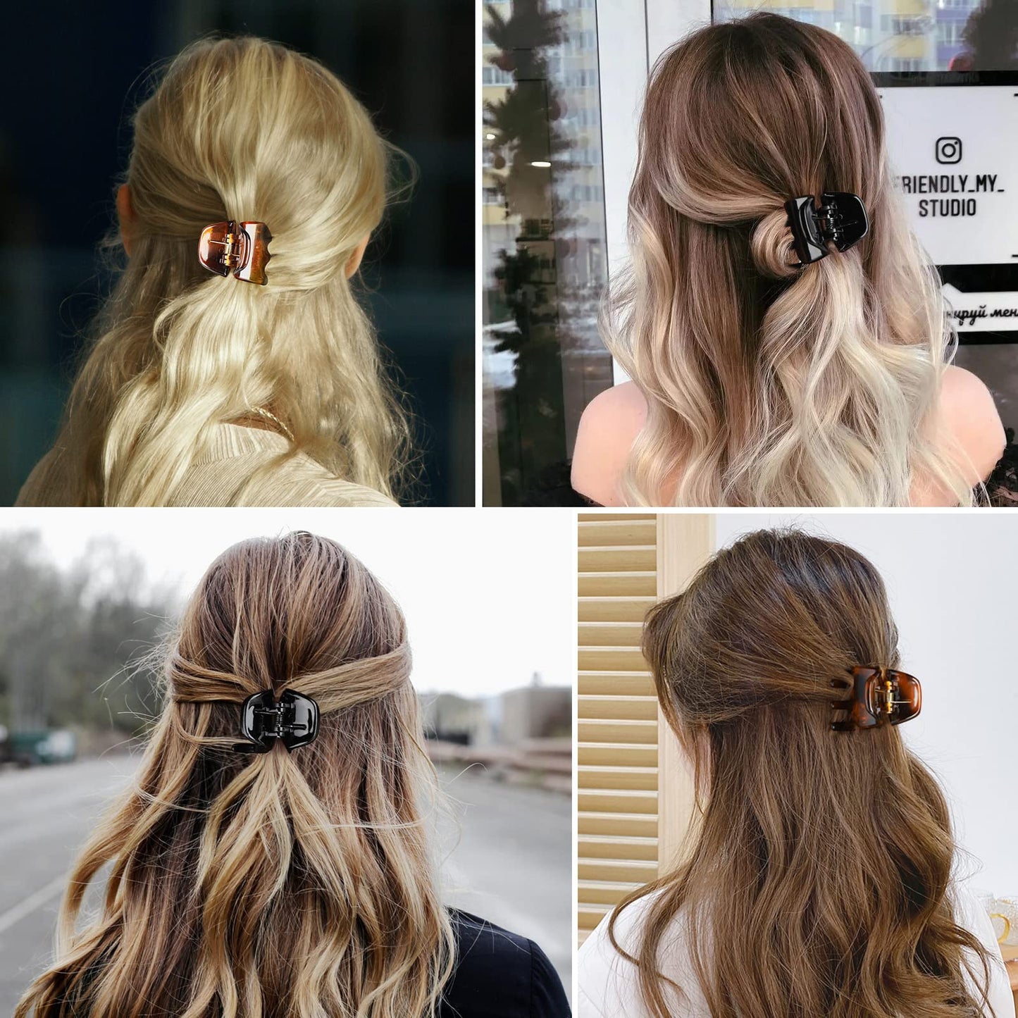 Small hair claw clips for quick half-up hair styles