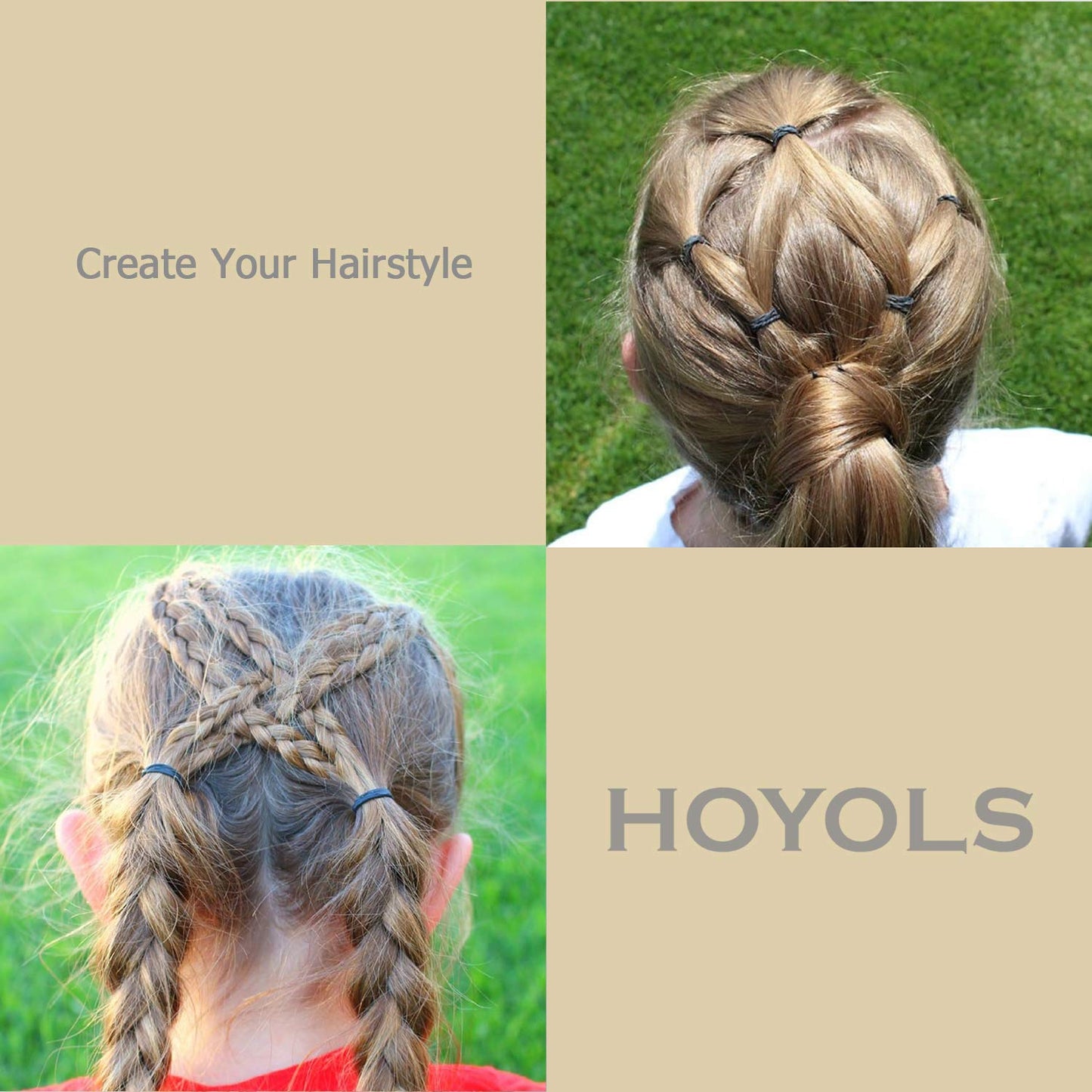 HOYOLS hair accessories packaging display detailing the six hundred count product information