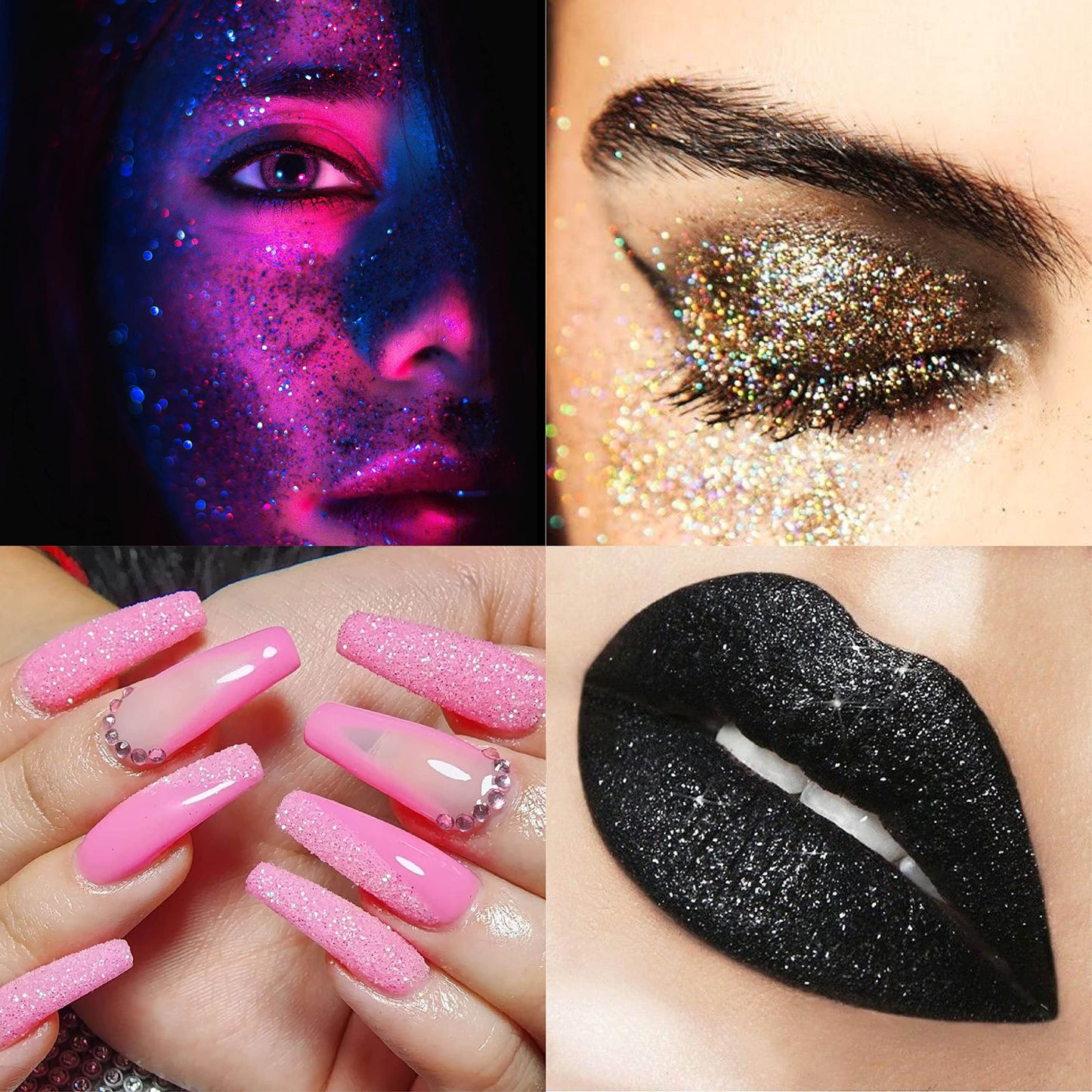 Full collection of 45 vibrant holographic glitter jars
