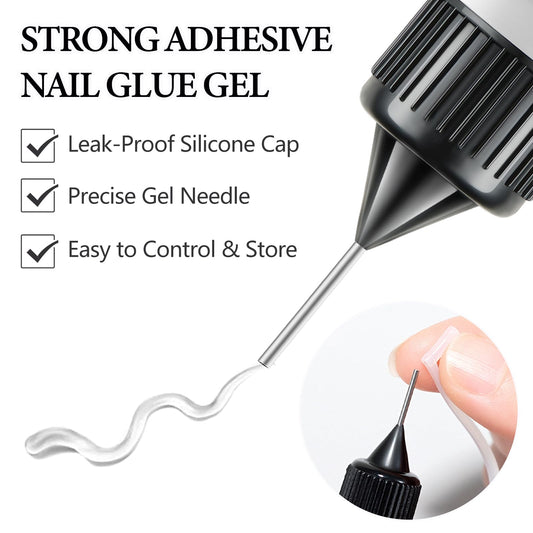 Two bottles of Sutokaka super strong adhesive for 3D nail gems