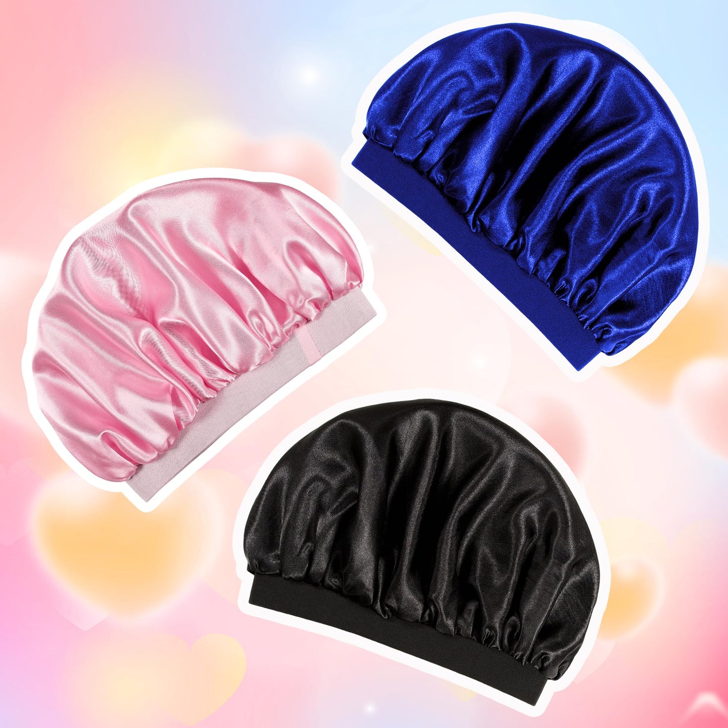 Back view of a child wearing the Choshion premium satin bonnet demonstrating full hair coverage.