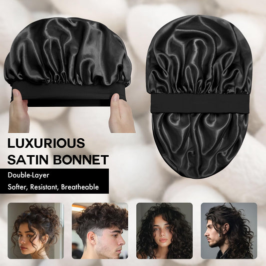 Diswa double layer silk sleep cap showing the soft inner satin lining