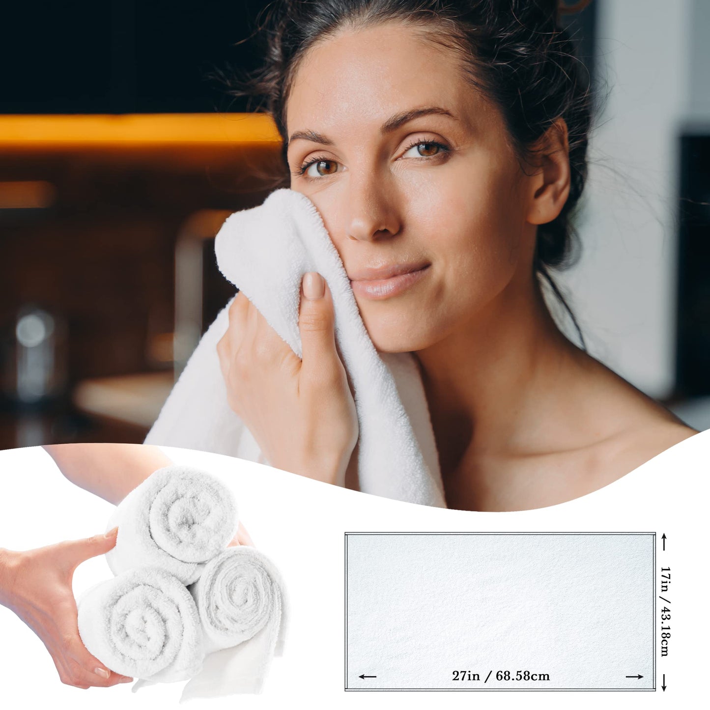 Textile Empire quick drying black gym and spa hand towels bulk pack