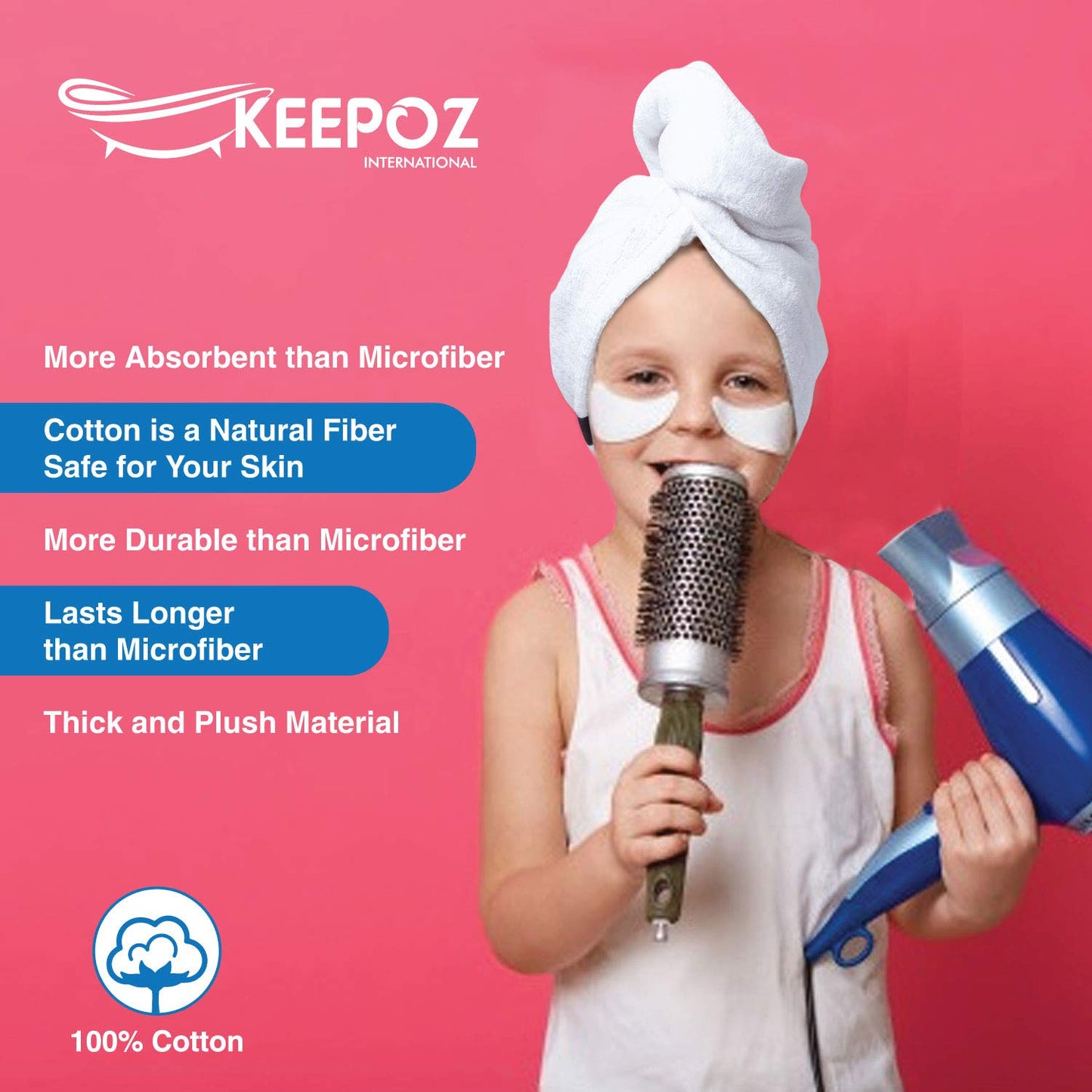 Keepoz hair towel wrap packaging and product details