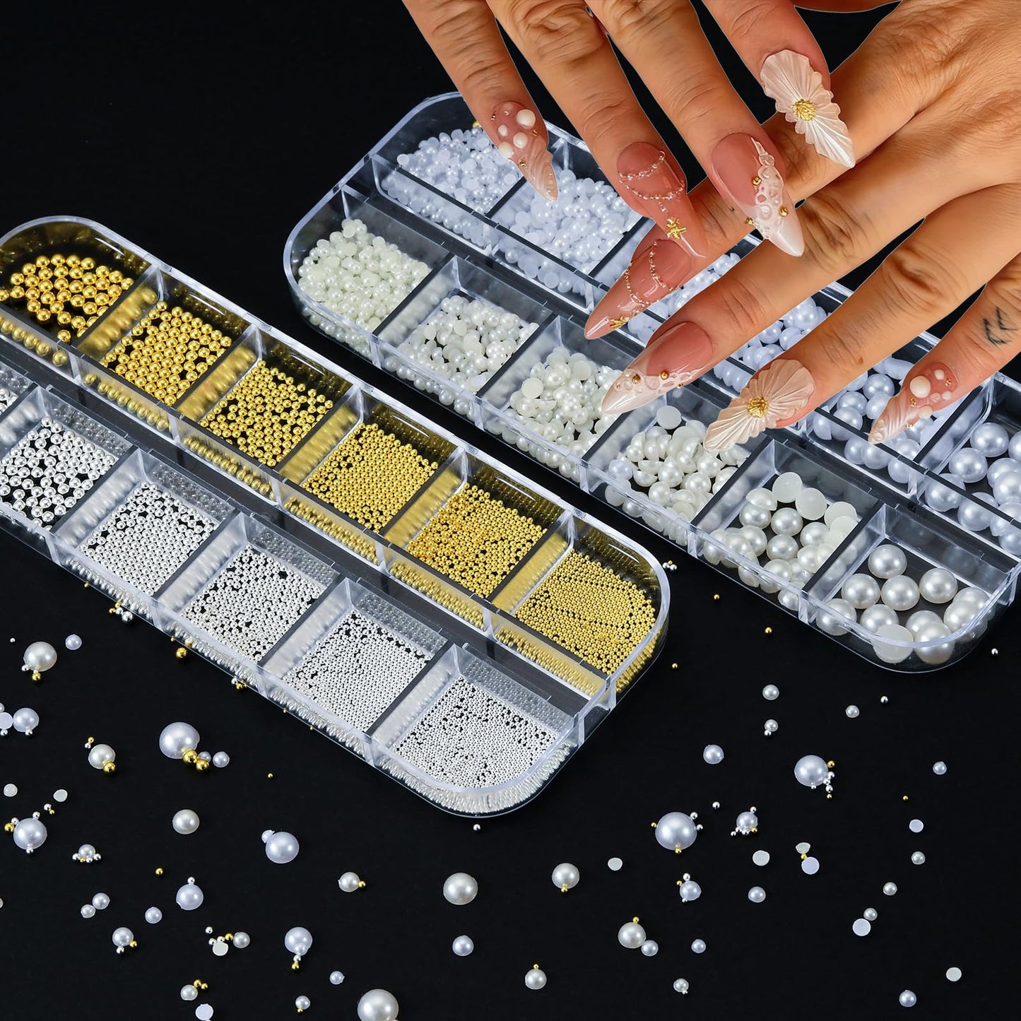 Professional nail art setup with Baoyaalin charms kit