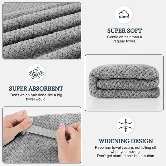 Beoffer microfiber hair towel showing large 41 by 24 inch size