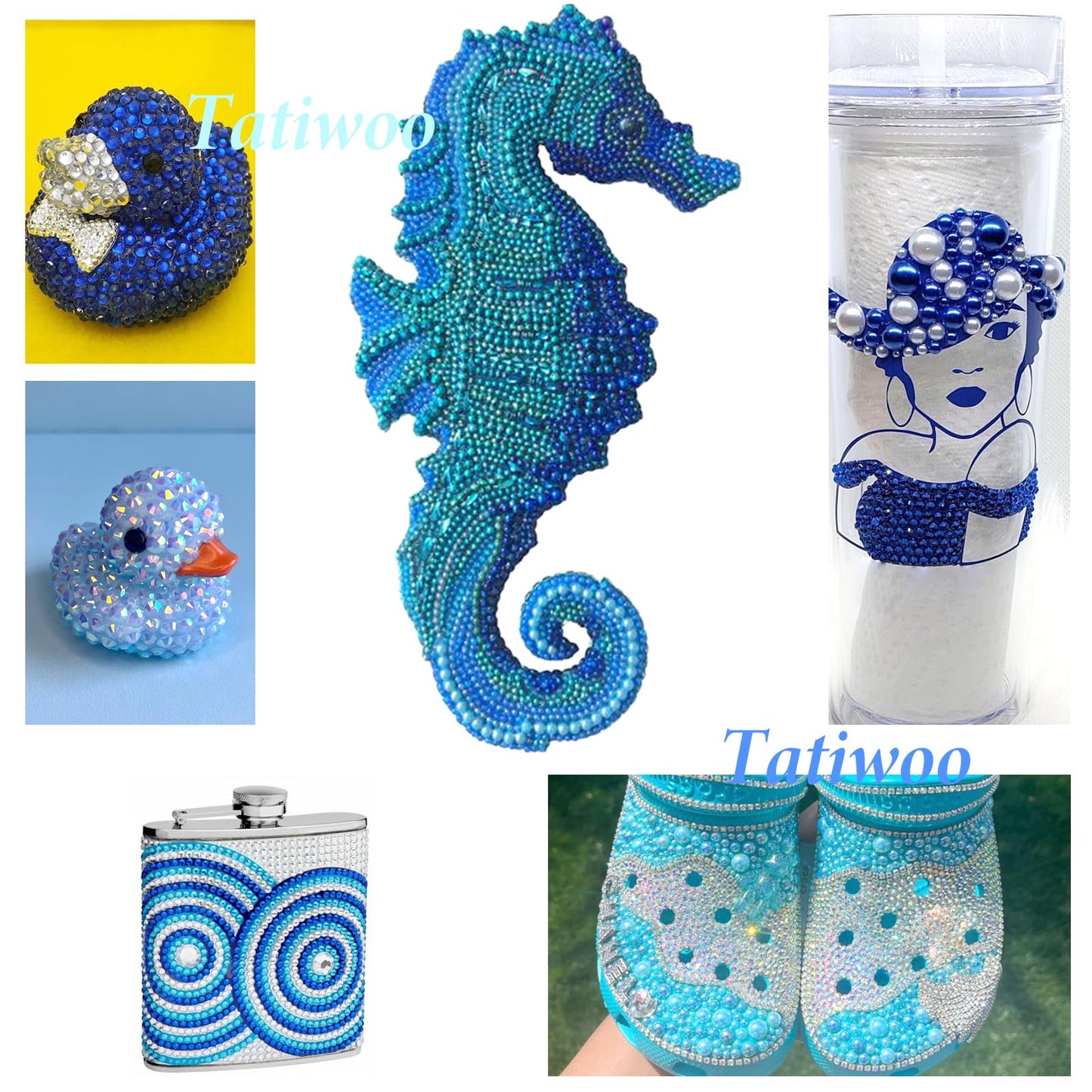 Bedazzled tumbler decorated with Tatiwoo resin rhinestones