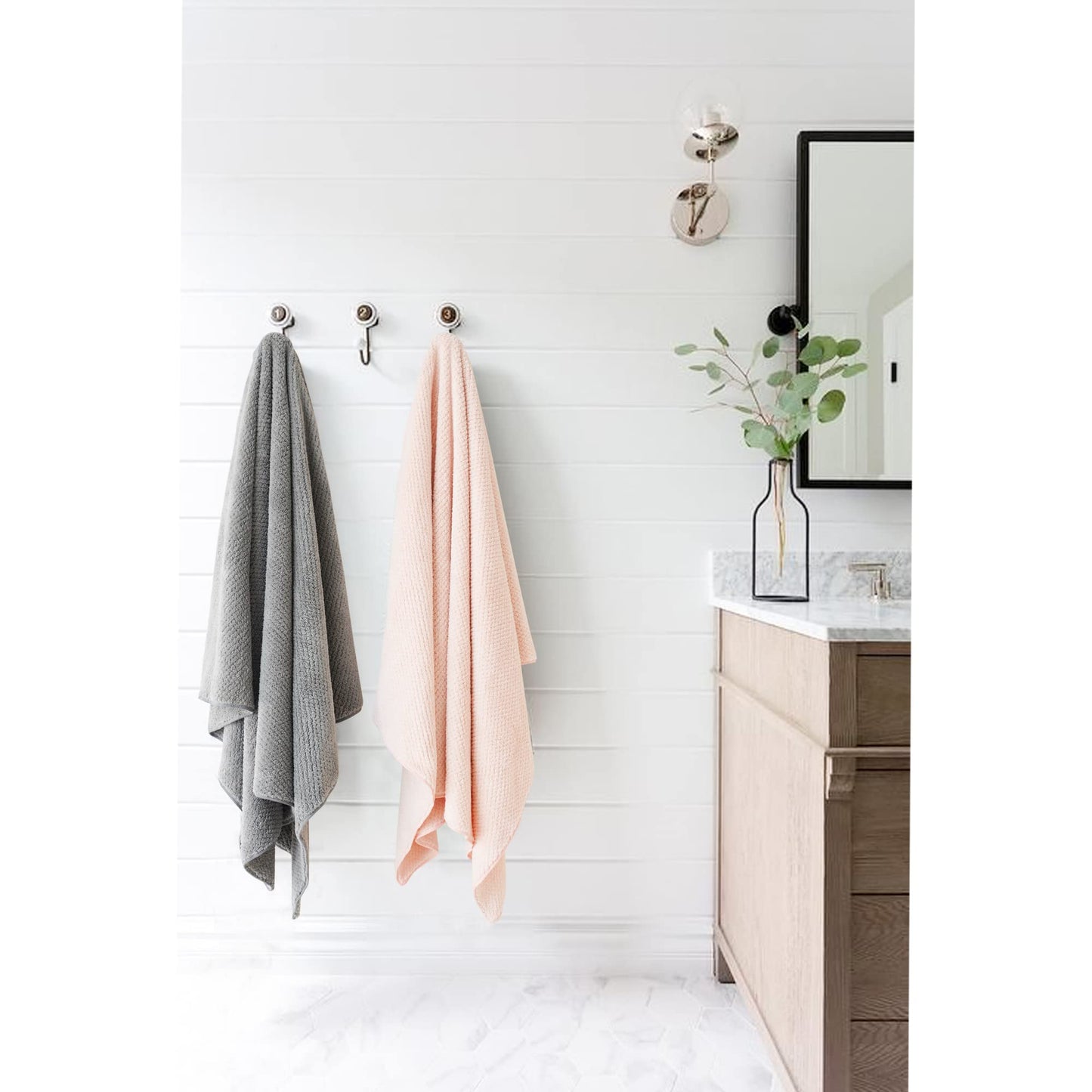 Rolshol hair towel in grey and pink colors