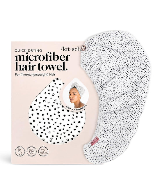 Back view of Kitsch hair towel showing button closure