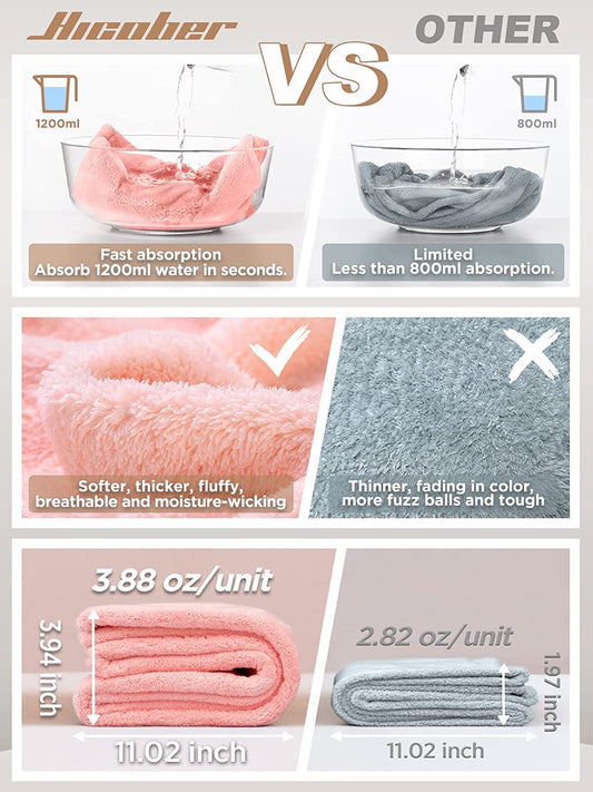 Three pack hicober hair turbans blue grey pink