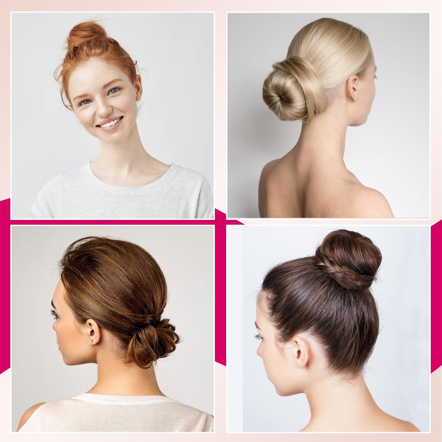 Close up view of the smooth rounded tips on metallic spiral bobby pins.