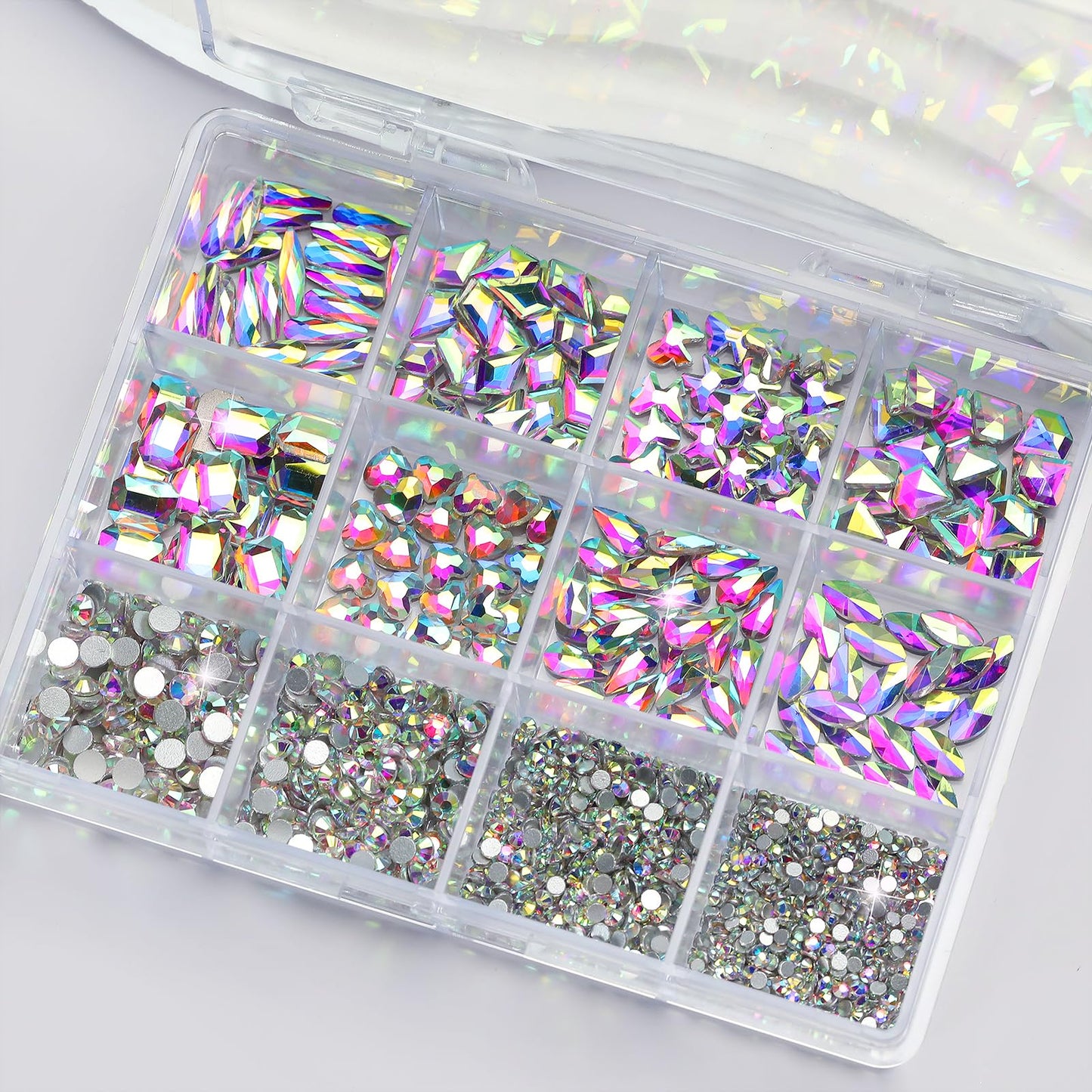 Example of 3D nail art design created using Belleboost rhinestone set
