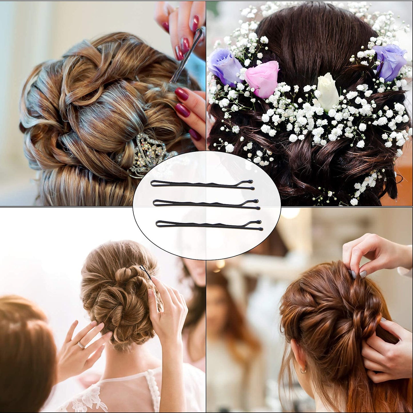 Portable plastic case containing authentic imported steel hair pins