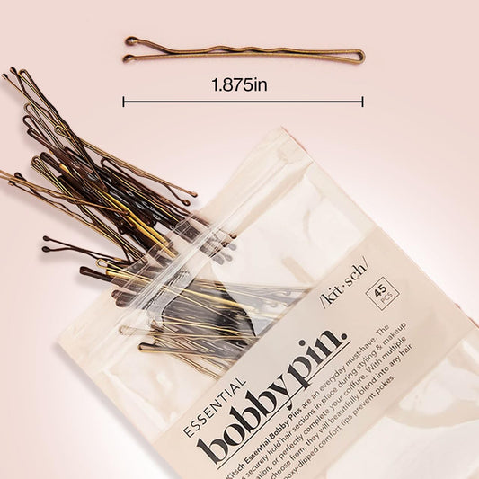 Kitsch blonde metal hair pins Forty Five piece arrangement close up