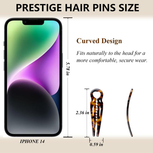 Close up view of the 2.36 inch small U-shaped styling pins showcasing the anti-slip serrated design.