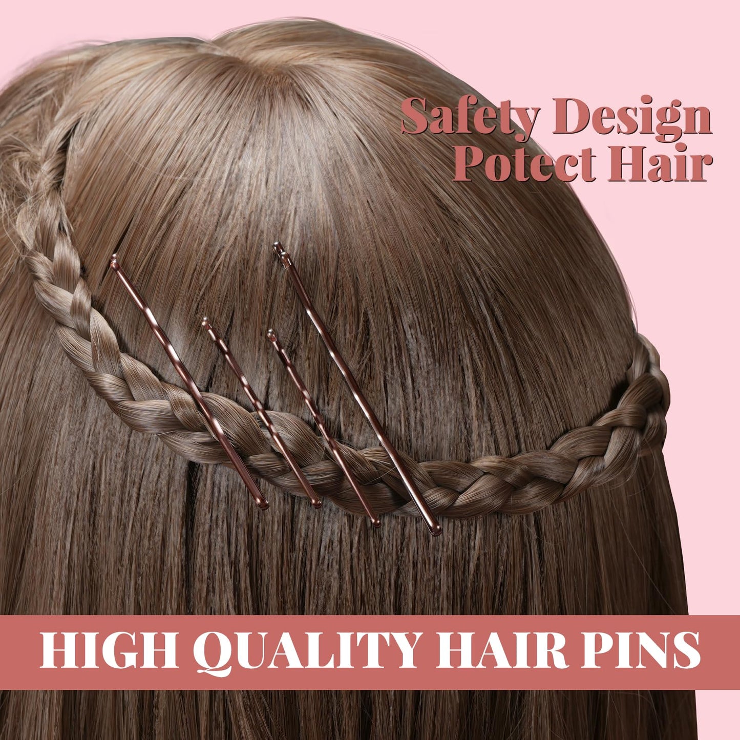Demonstration of the sheer brown mesh hair net and mini elastic ties included in the professional updo accessory pack.