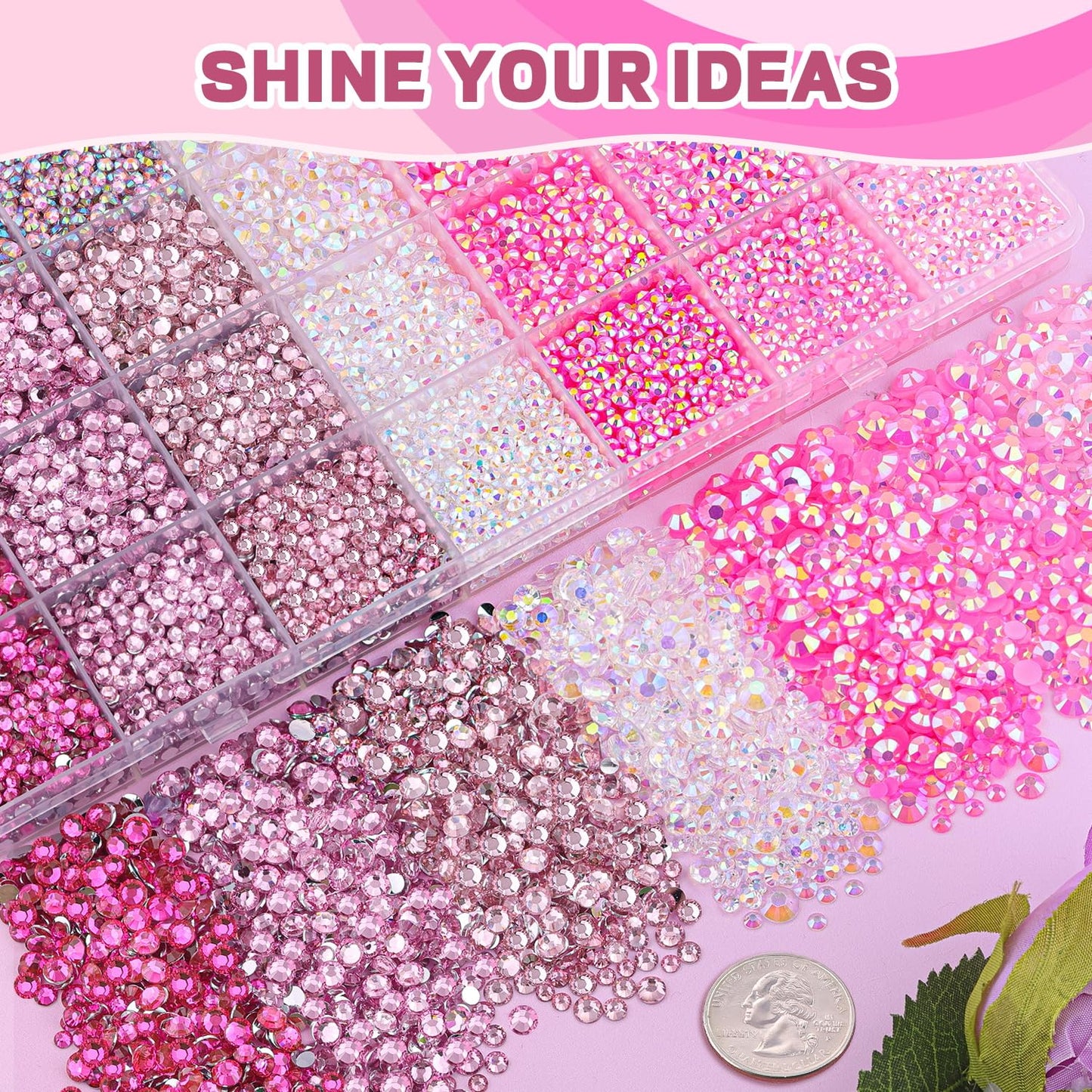Complete set contents of Belleboost rhinestone bedazzler kit