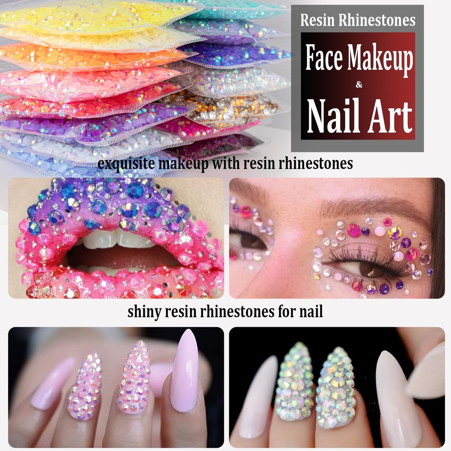 Black jelly rhinestones used for luxury DIY clothing embellishment