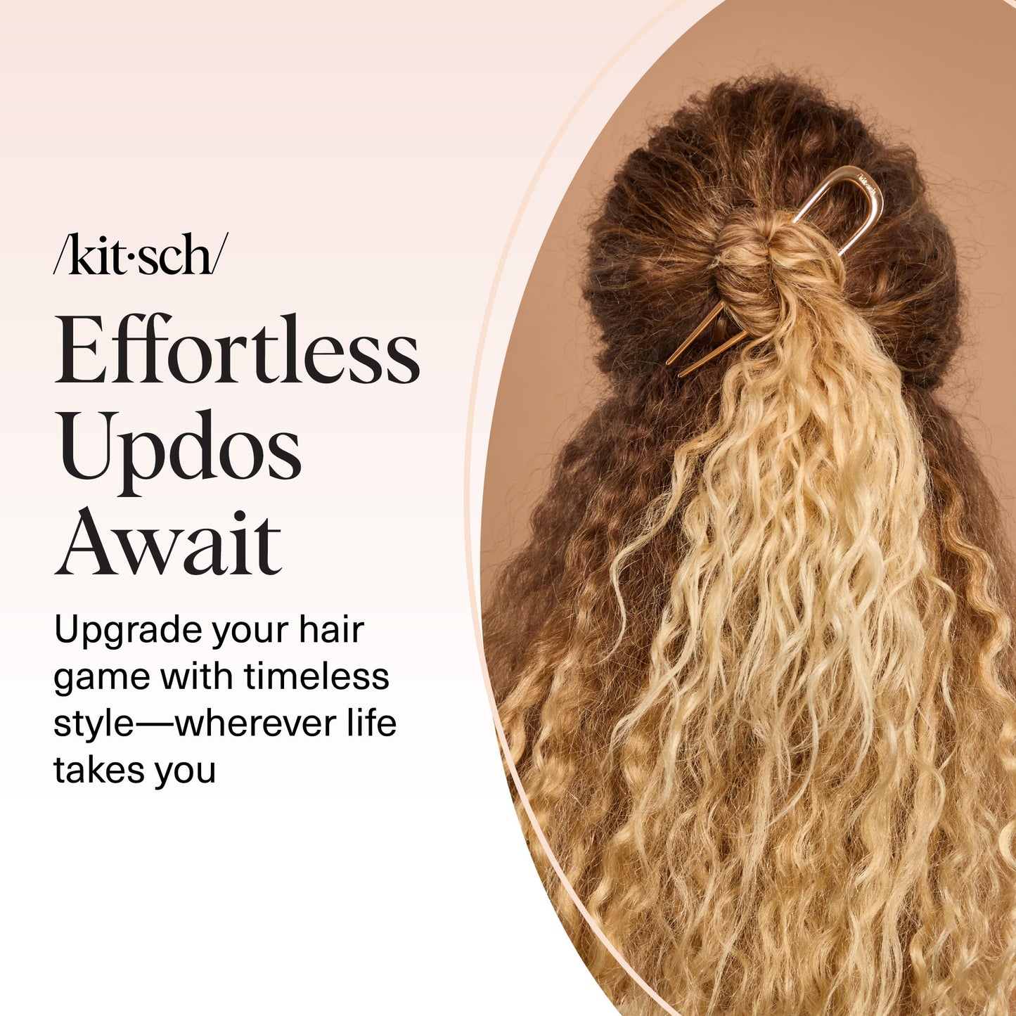Comfortable fit gold metal hair pin for messy buns and topknots