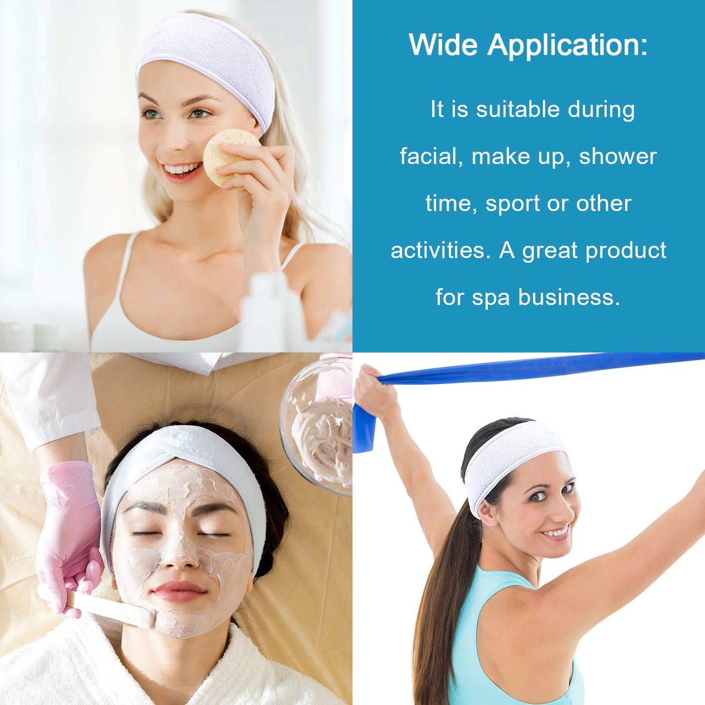 White Whaline terry cloth headbands folded for storage