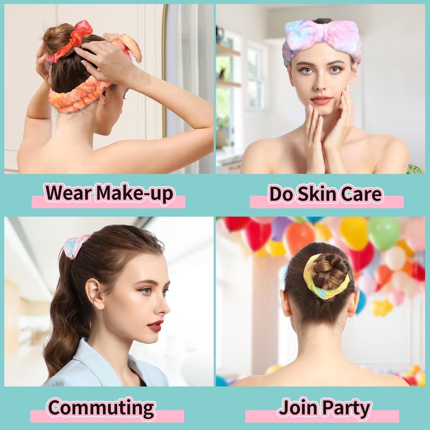 Leobro spa headband and scrunchie gift set for women