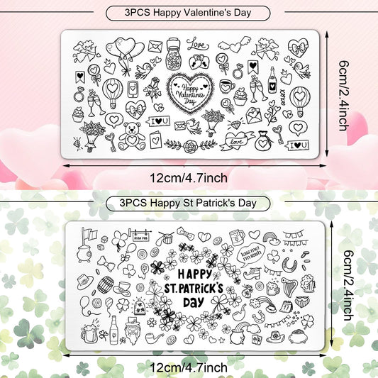Whaline nail stamping plates with Valentine heart designs