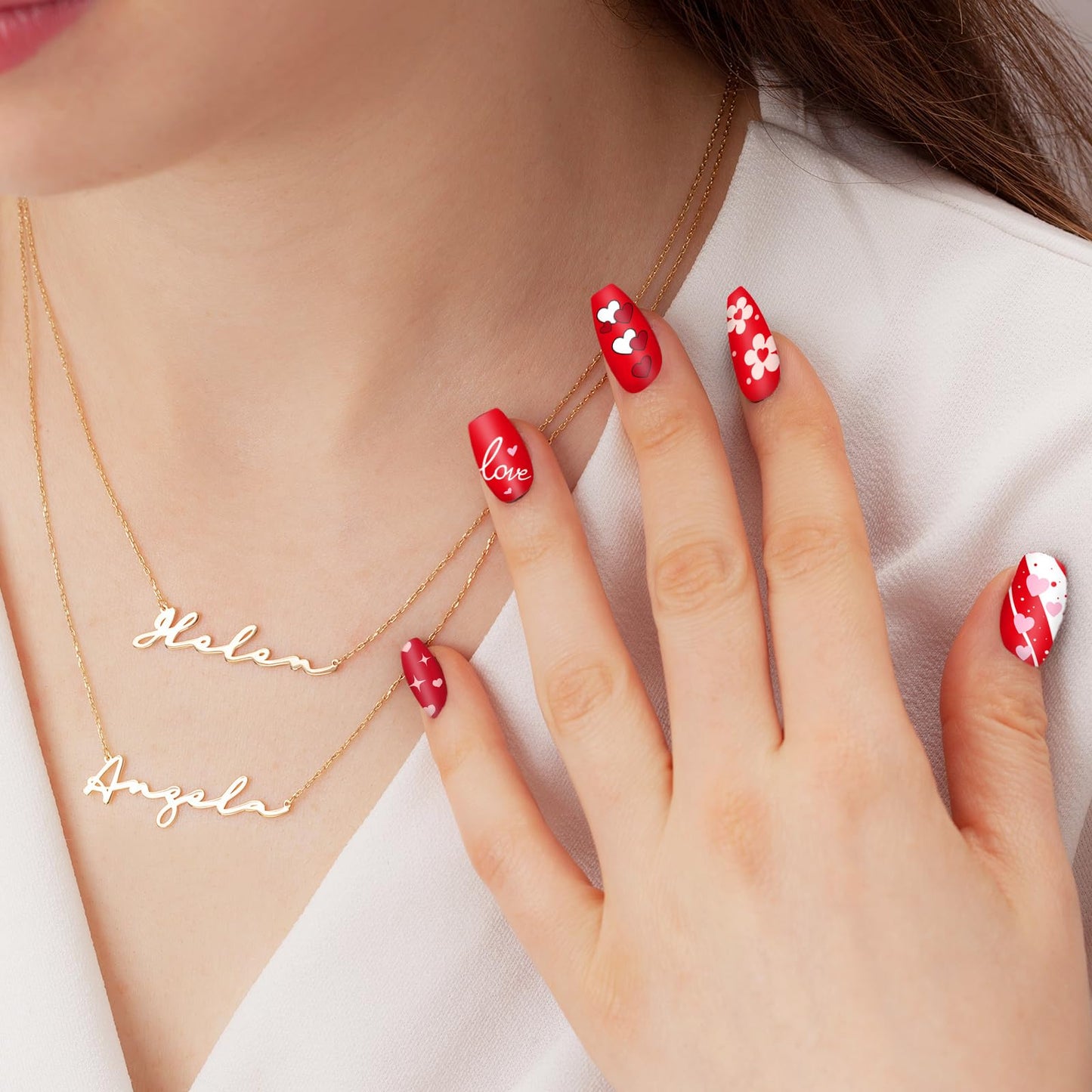 Professional DIY manicure showing results from Whaline stamping plates