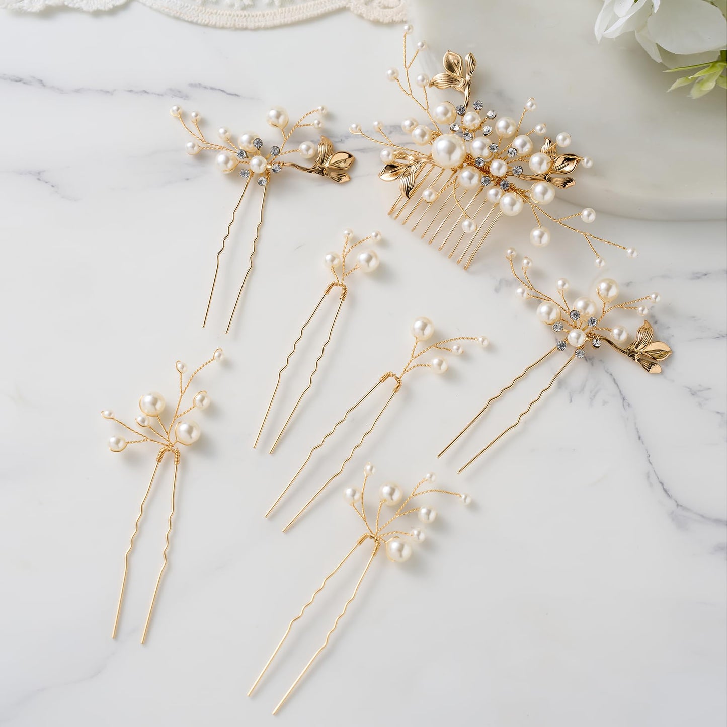 Gift packaging view of SWEETV authentic imported bridal hair accessories collection