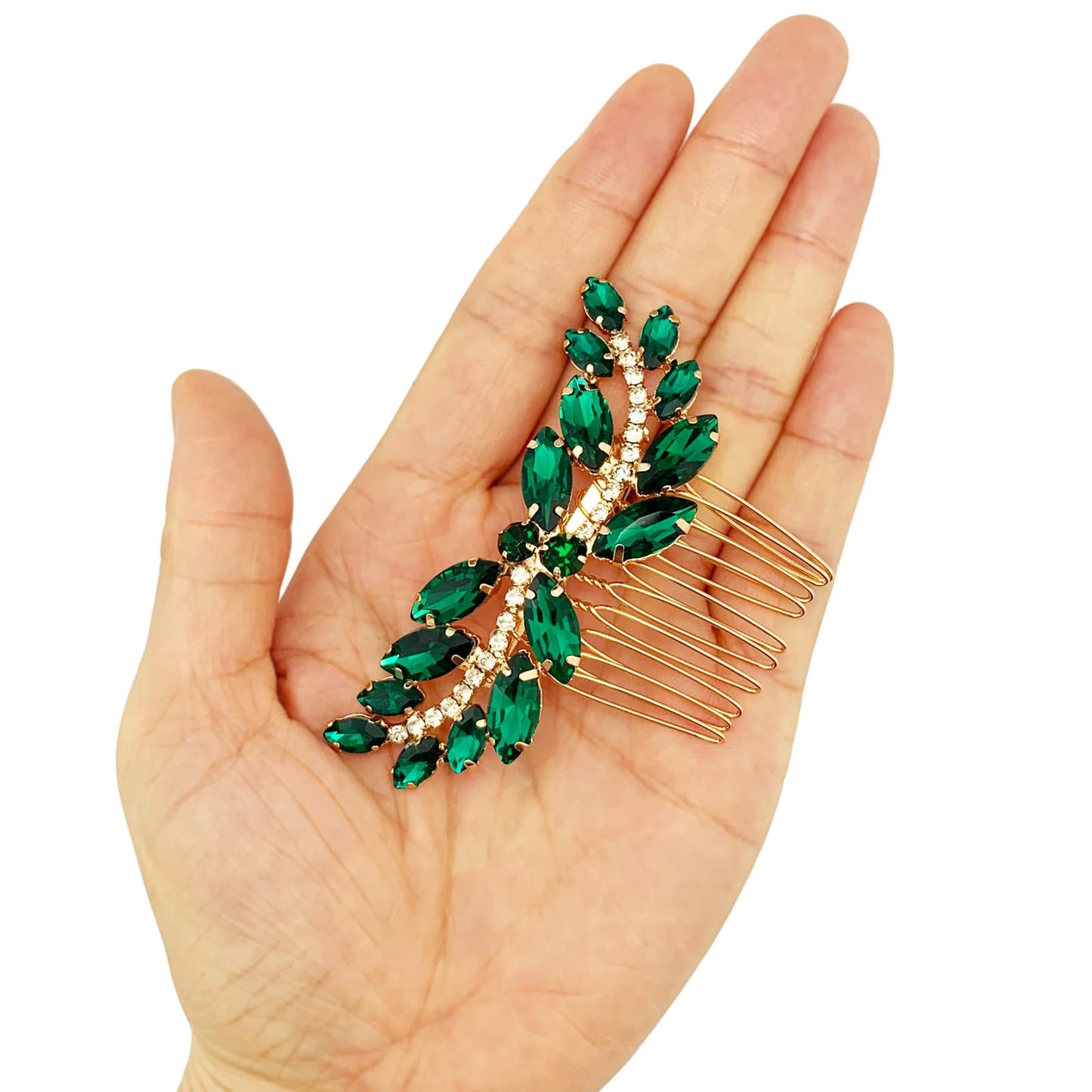 Authentic USA imported BETITETO emerald green wedding hair pin for bridal photography