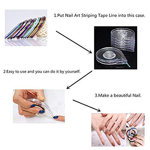 Group of clear empty manicure tape holders in a set