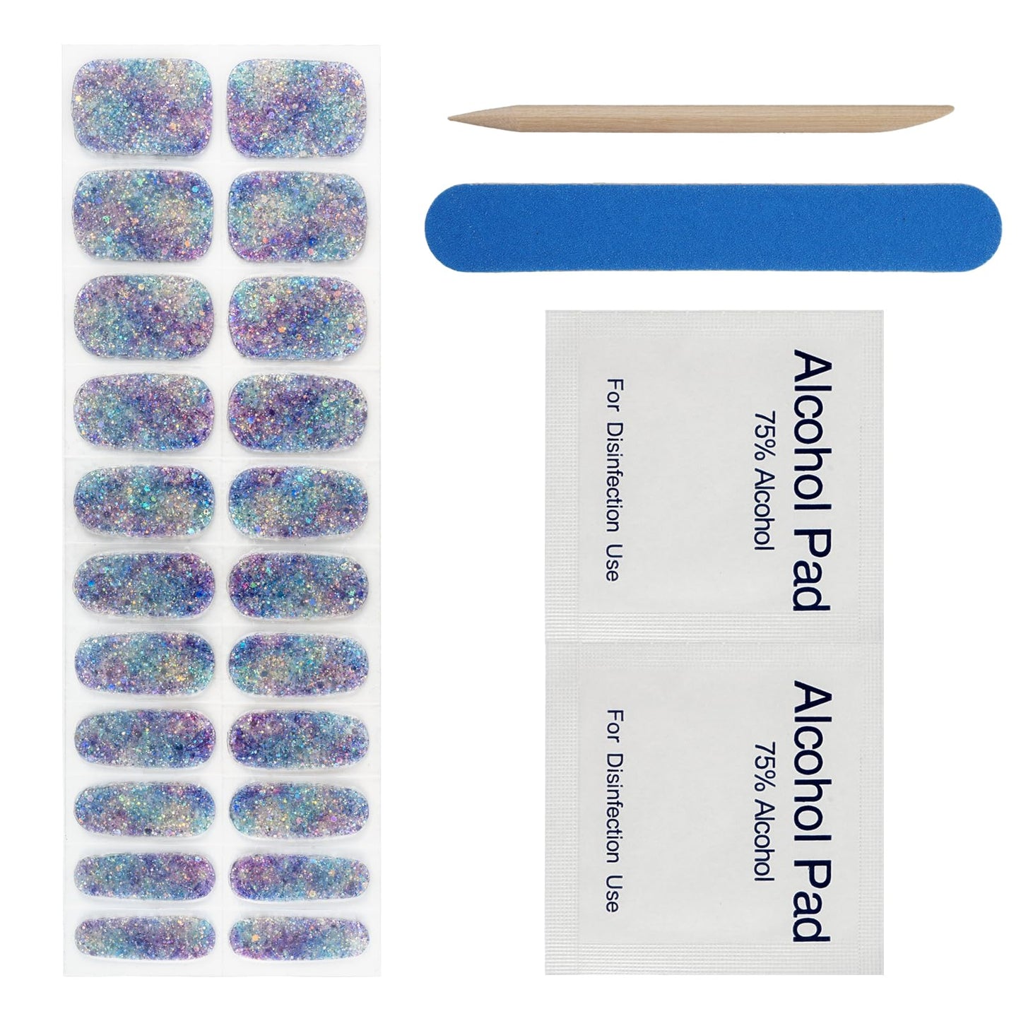 Durable and waterproof glossy finish of the hardened gel nail art after curing.