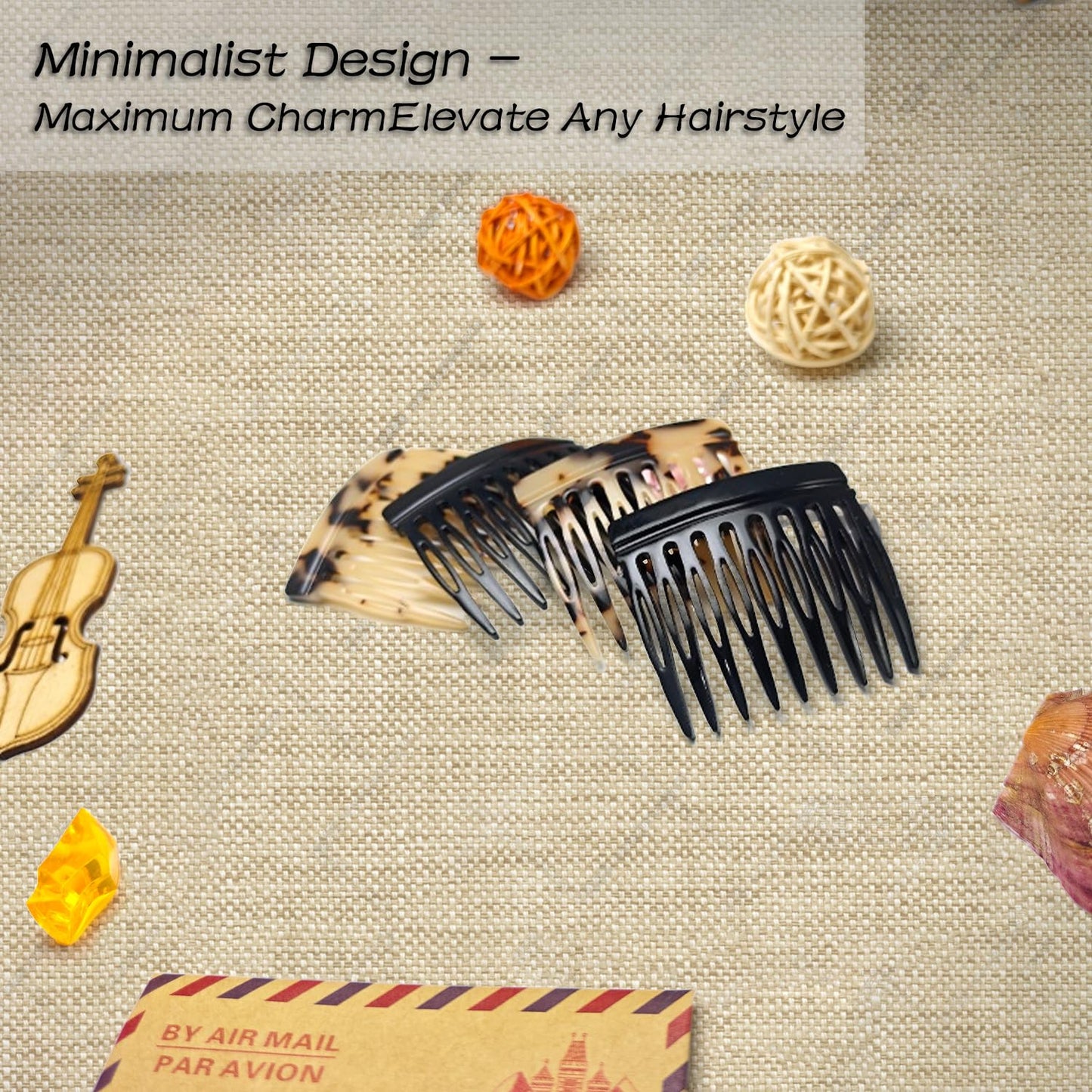 Size dimensions of groqrsn small french hair side comb clips