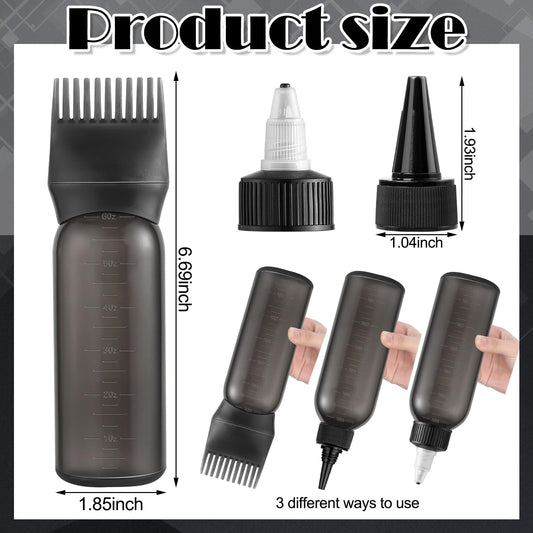 FXSPLCZ hair oiling bottle with the specialized root comb attachment cap secured on top for targeted scalp oiling.