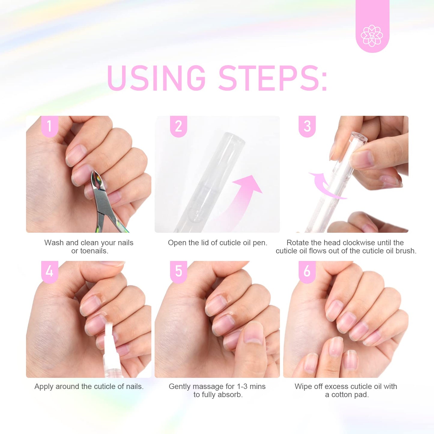 Before and after results of healthy moisturized hands and cuticles
