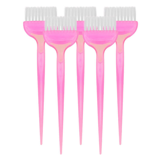Pink hair tinting brush set for salon use