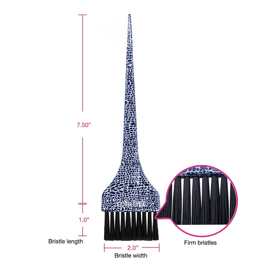 Two professional Colortrak hair dye brushes with animal print
