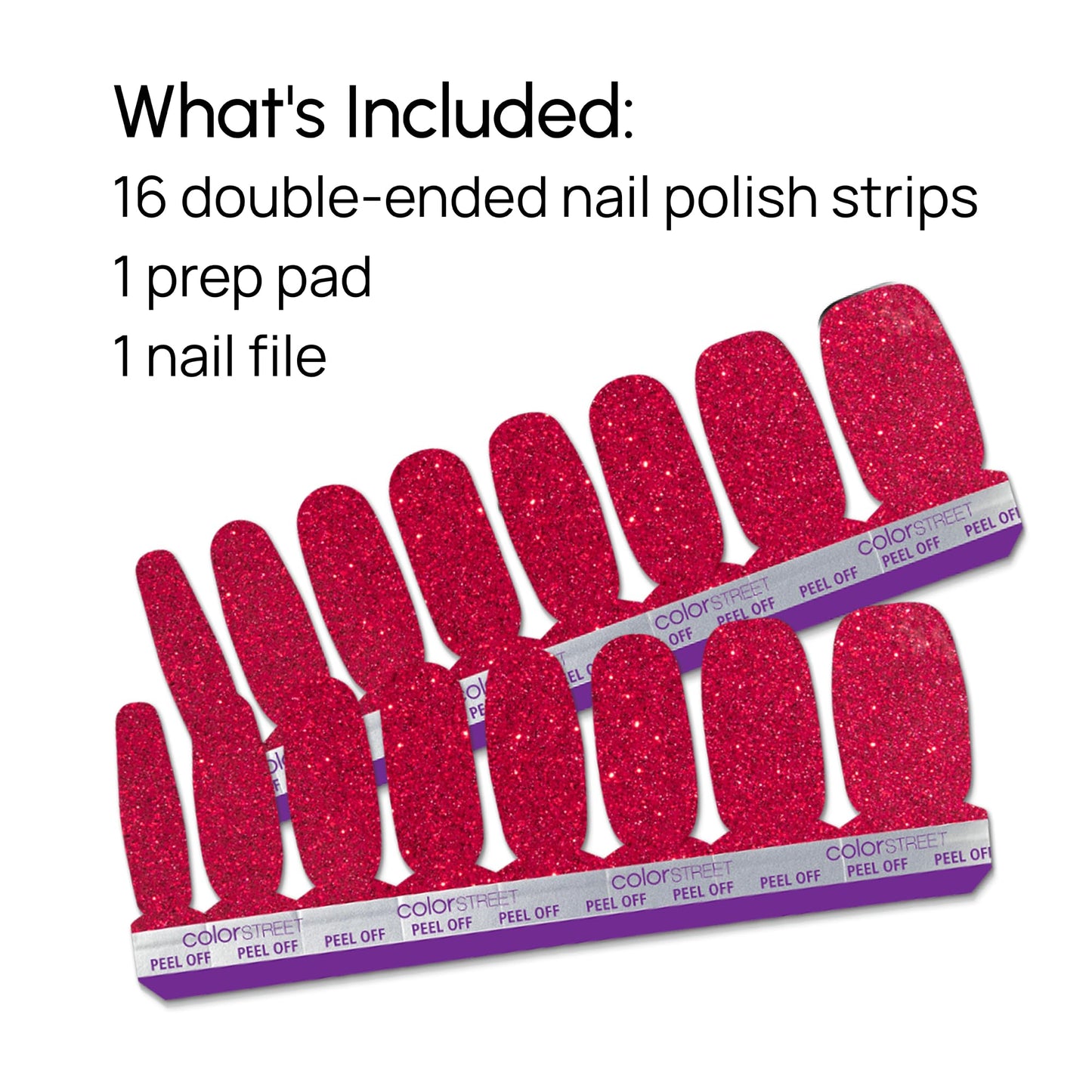 High gloss ruby red nail art finish using Color Street strips