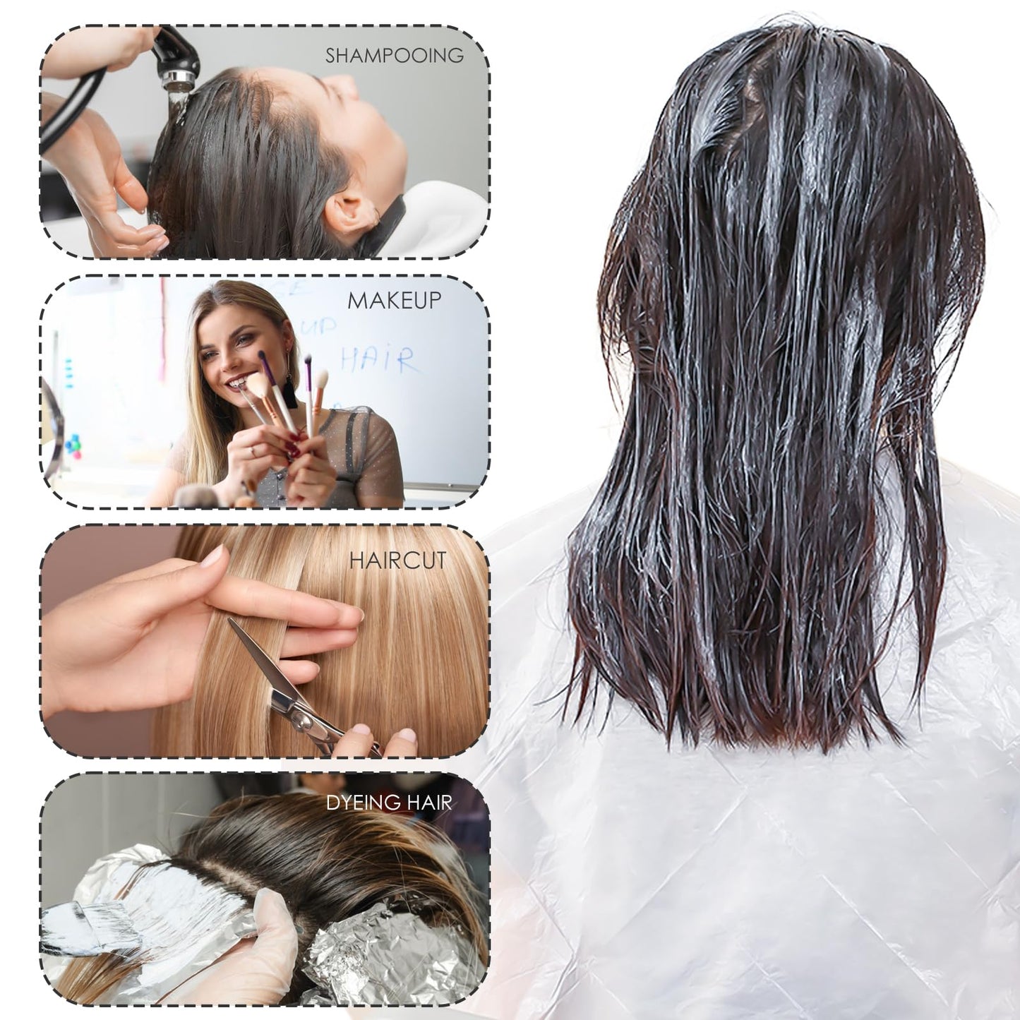 Close up of Iensen waterproof material texture for hair salon use