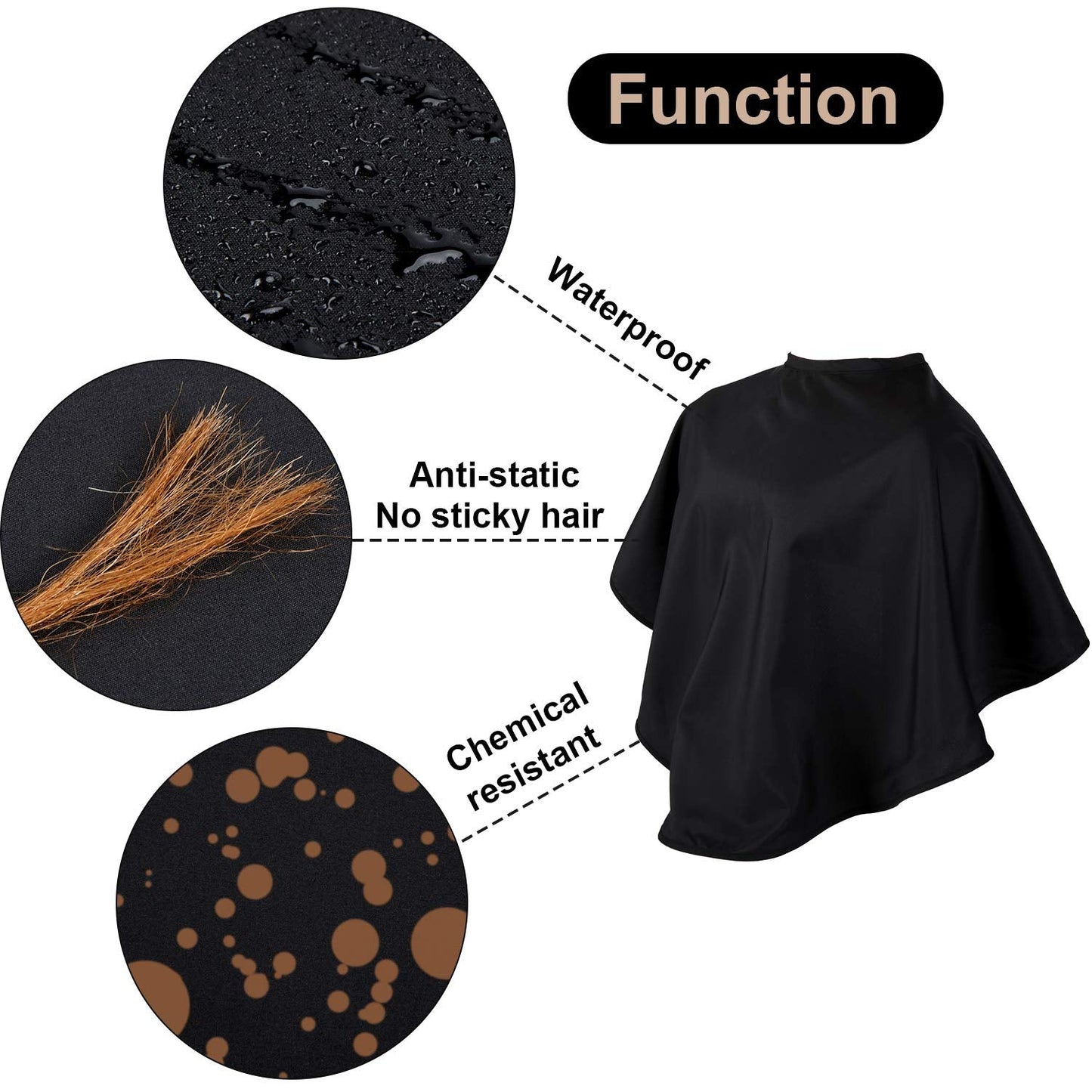 Syhood hair dyeing cape folded for storage and travel