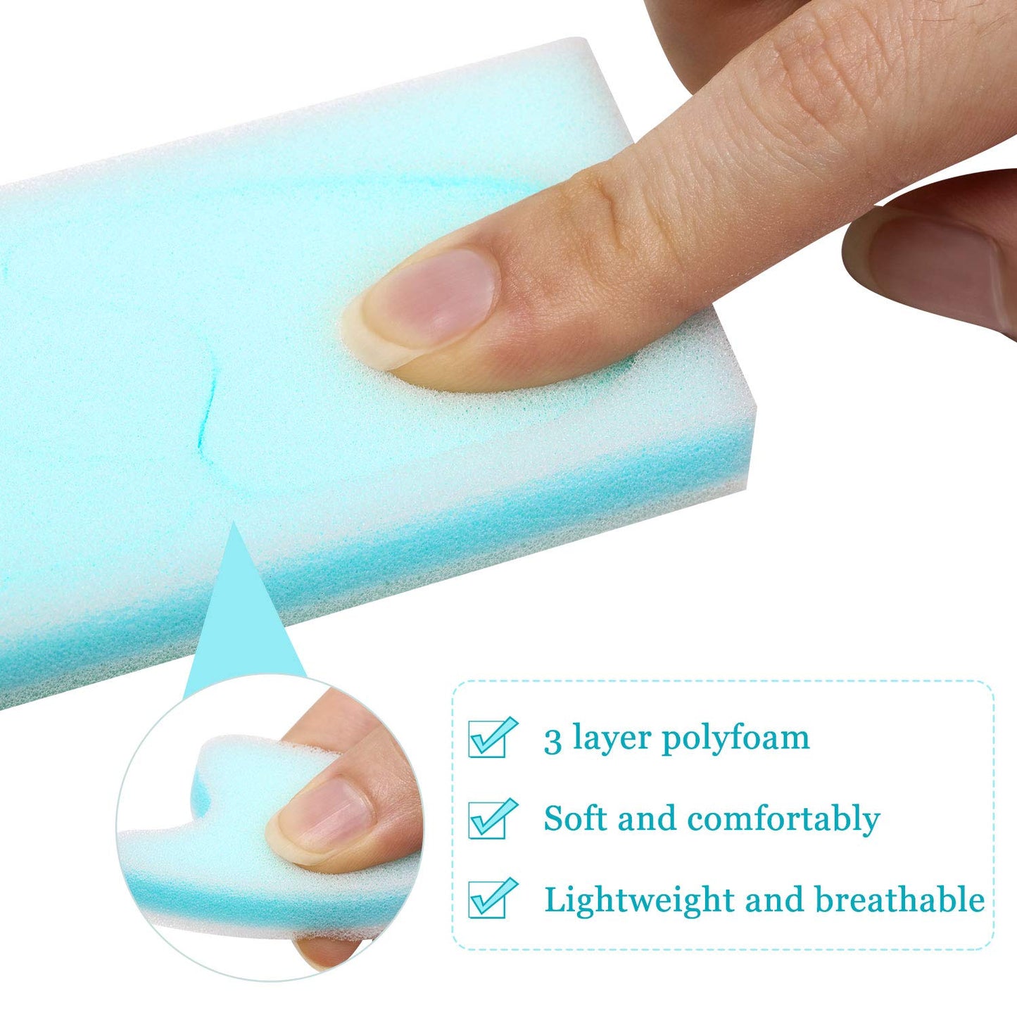 Foot wearing shoe with foam toe spacer inserted