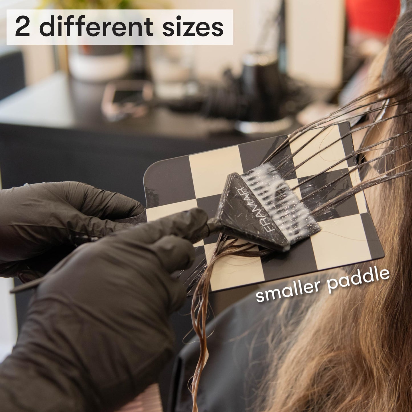 Framar brand checkered balayage board and paddle 2 pack