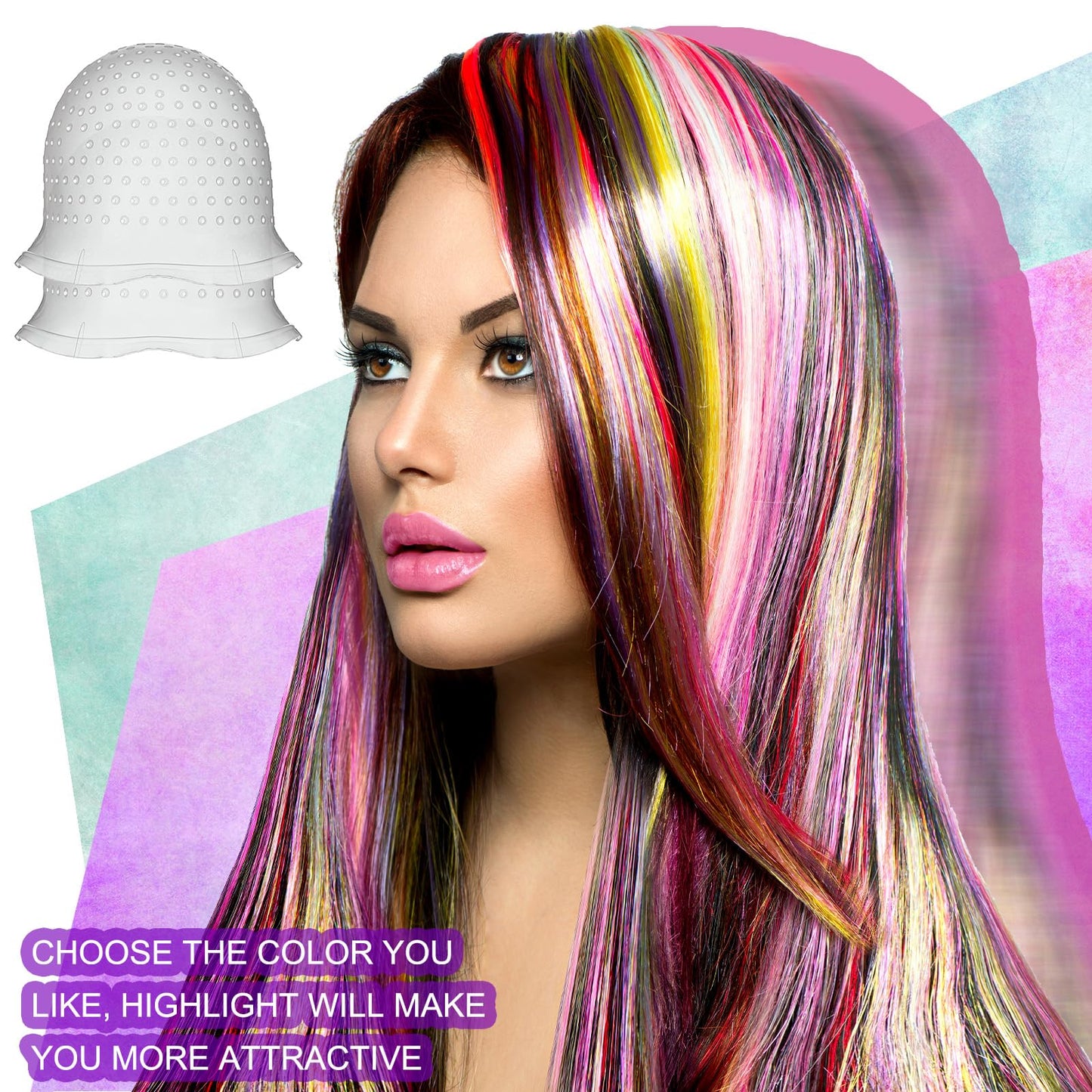 Durable silicone hair dye cap with curled edge for skin protection